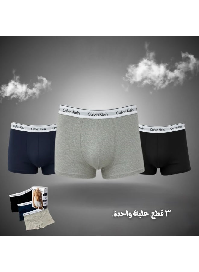 كالفن كلاين بيرفورمانس مجموعة بوكسر رجالي ملابس داخلية قطنية - (عبوة من 3 قطع) - مقاس اكس لارج - Image 1